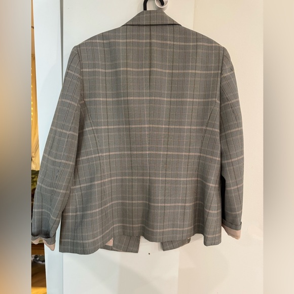 Pink and Grey Plaid Blazer - Picture 3 of 3